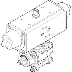 VZBA-1/2"-GG-63-T-22-F0304-V4V4T-PS15-R- Kugelhahn-Antriebseinheit