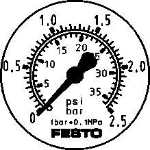 FMA-50-2,5-1/4-EN Flanschmanometer