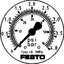 FMAP-63-4-1/4-EN Präzisions-Flanschmanometer